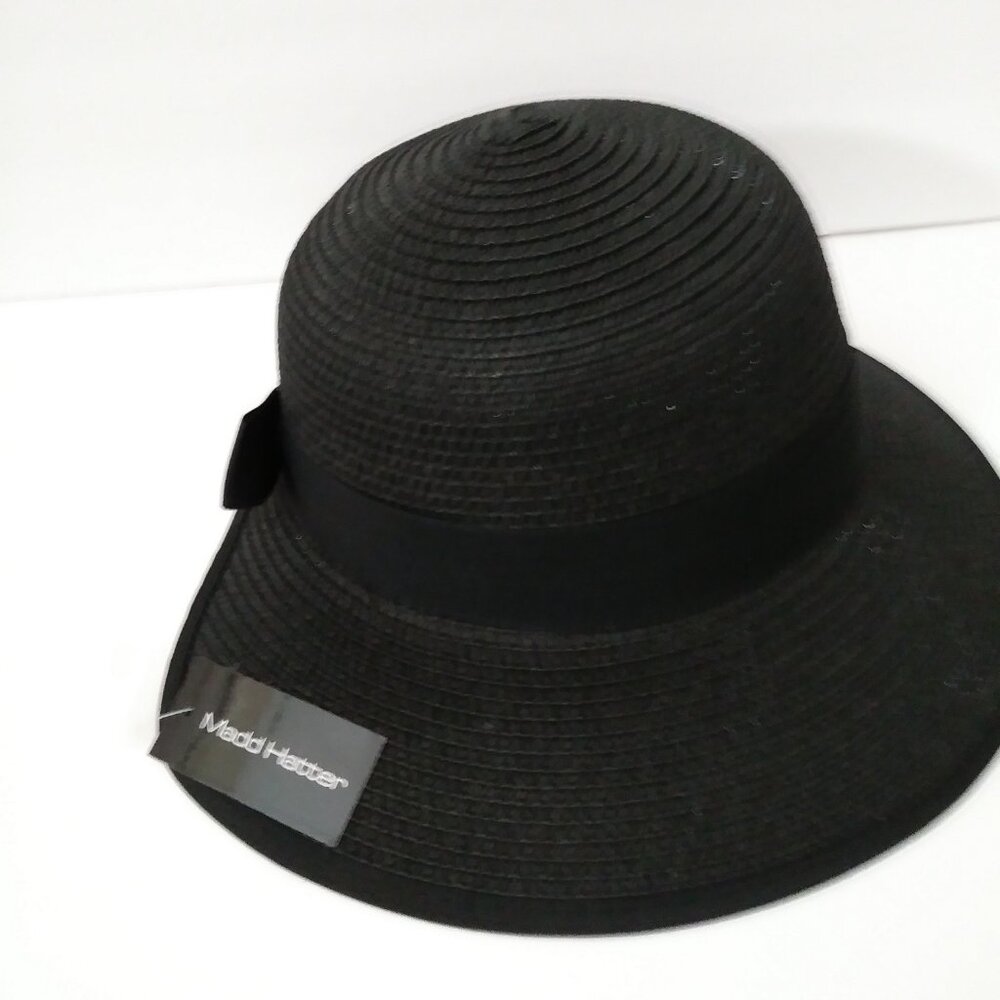 Madd Hatter Straw Black Hat - Picture 3 of 10